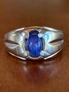 Star Sapphire & Solid Gold Unisex Ring
