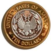 2000 Proof Bimetal Platinum &Gold LOC $10 Box & a Paper