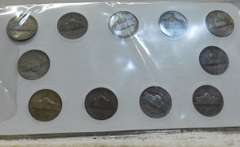 1942-45 Silver War Nickel Jefferson Set.  Complete set.