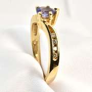 Pear Shaped Tanzanite & Diamond Ring