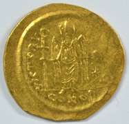 Near Mint Justinian I Byzantine Gold Solidus 527-565 AD
