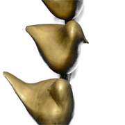 Six Love Birds Multi Color Patina Bronze Statue