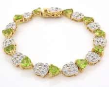 Incredible Peridot & Diamond Bracelet in Vermeil