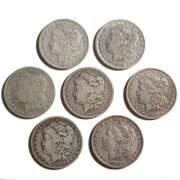 7 Assorted 1880 Era Morgan Dollars