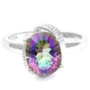 Silver Cre stic gemstonene Ctmystic Diamond Ring
