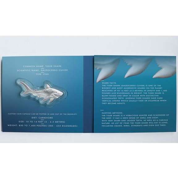 2020 SI 1oz Silver $2 Hunters of the Deep Tiger Shark