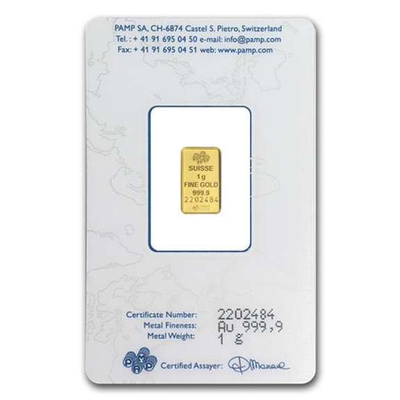 PAMP Suisse One Gram Gold Bar