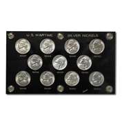 Uncirculated Wartime Nickel Set 1942-1945 11pc