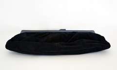 Vintage Italian Suede Clutch Purse with Bakelite Frame