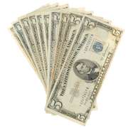 10 Assorted Nicer $5 1953 Various Series  Silver Certs