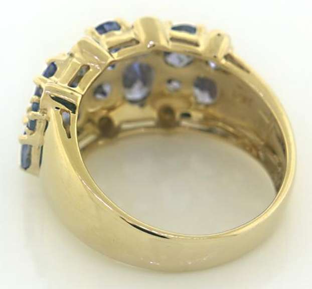Nice Tanzanite and Diamond Cluster Ring