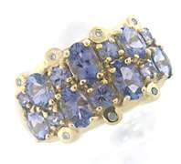 Nice Tanzanite and Diamond Cluster Ring