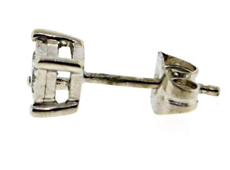 Sparkling Silver Princess Cut Diamond Single Stud