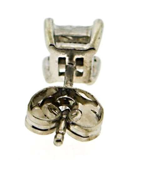 Sparkling Silver Princess Cut Diamond Single Stud