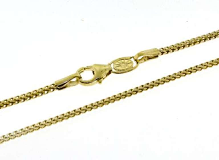 Elegant Yellow Gold Square Wheat Chain Necklace