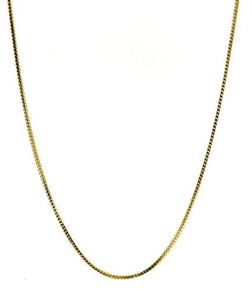 Elegant Yellow Gold Square Wheat Chain Necklace