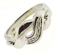 Fantastic 14kt White Gold Twisted Diamond Ring