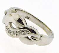 Fantastic 14kt White Gold Twisted Diamond Ring