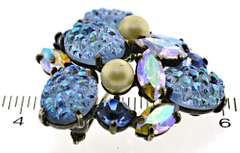 Sterling Silver Schiapareli Icy Blue Pin