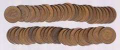 Roll of 50 Indian Head Cents: 1900-1909