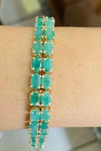 33.0 Carat Emerald Bracelet in 14kt Gold
