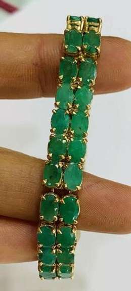 33.0 Carat Emerald Bracelet in 14kt Gold