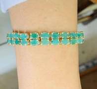 33.0 Carat Emerald Bracelet in 14kt Gold