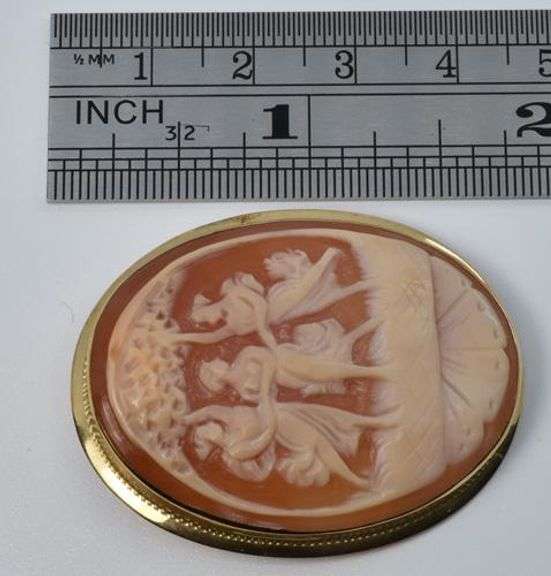 Sophisticated  Cameo Brooch/Pendant Set in 14K