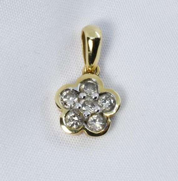 Dainty 5 Diamond Pendant in 14K