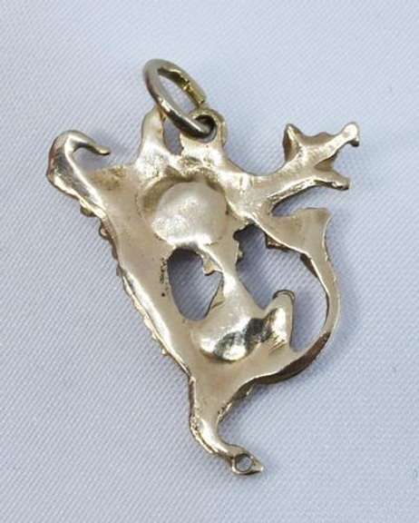 Cute Angry Dragon Pendant in 10K