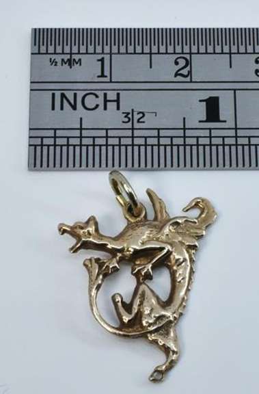 Cute Angry Dragon Pendant in 10K