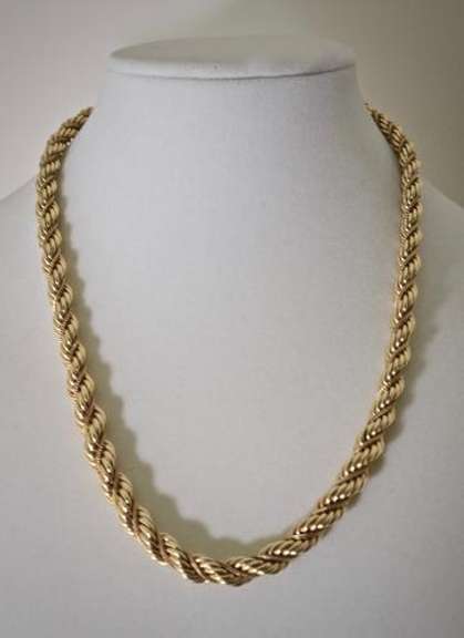 Fashionable Tapered Wrapped 14K Rope Necklace