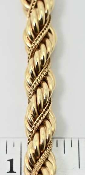 Fashionable Tapered Wrapped 14K Rope Necklace