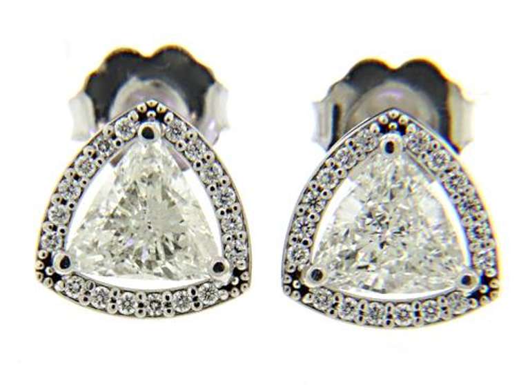 Exciting 14kt WG Diamond Halo Earrings
