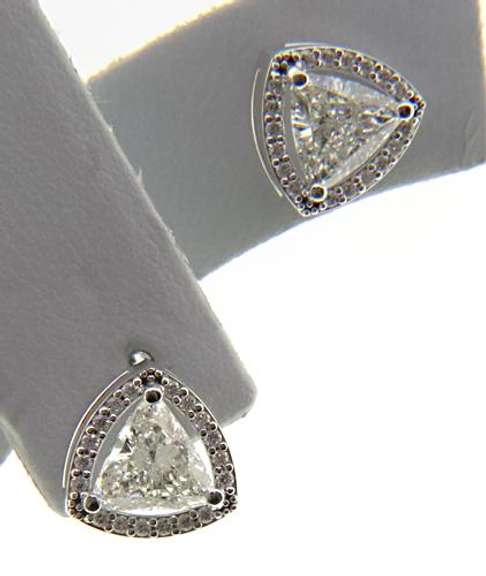 Exciting 14kt WG Diamond Halo Earrings