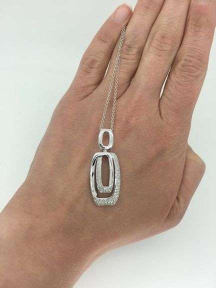 Abstract Diamond Necklace in 14K White Gold