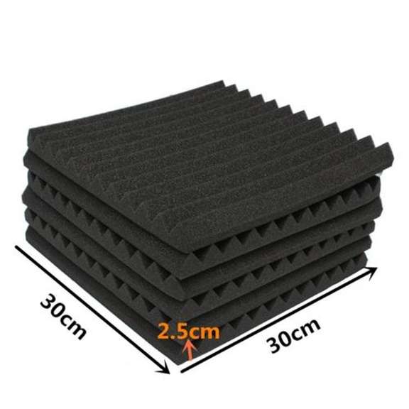 12 pcs Soundproofing Wedge Foam Tiles Wall Panels