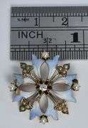 Antique 10K and Enamel Pin w/ Diamond and Pearls
