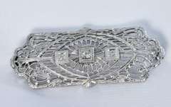Classy Filigree and Diamond Pin in 10K WG