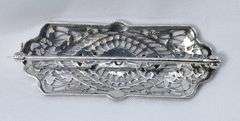 Classy Filigree and Diamond Pin in 10K WG