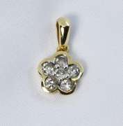 Dainty 5 Diamond Pendant in 14K