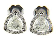 Exciting 14kt WG Diamond Halo Earrings