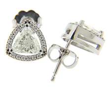 Exciting 14kt WG Diamond Halo Earrings