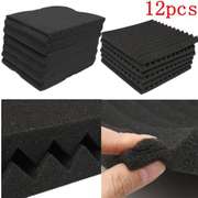 12 pcs Soundproofing Wedge Foam Tiles Wall Panels