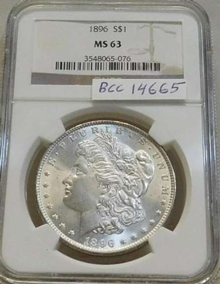 1896 Morgan  Dollar, NGC MS-63, Estate owned, PQ