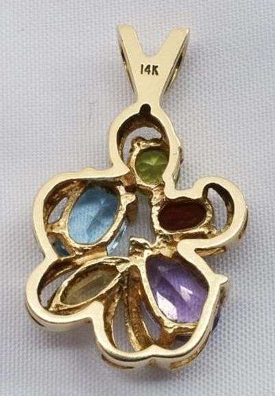Charming Multi-Stone Pendant in 14K