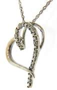 Fabulous Open Heart White Gold Pendant w Chain