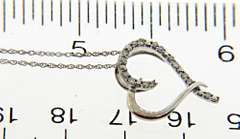 Fabulous Open Heart White Gold Pendant w Chain