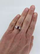 Ruby and Diamond Cocktail Ring in 18K White Gold
