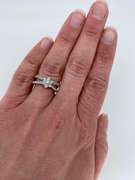 14K White Gold Floral Diamond Ring